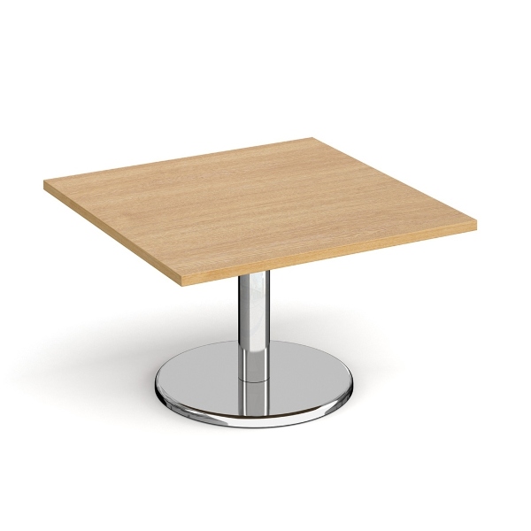 Pisa Square Coffee Table with Chrome Base - Oak