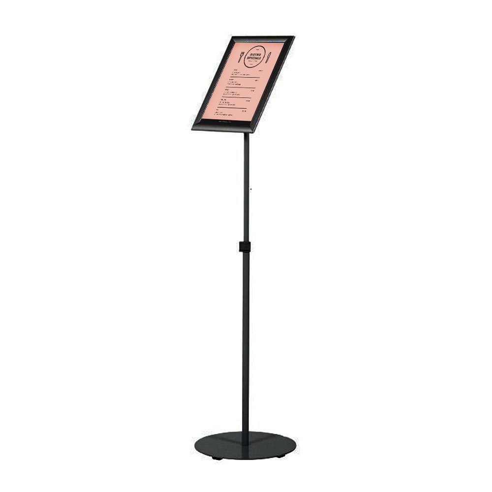 Black Height Adjustable A4 Poster Display Stand, also available in silver