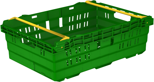 600x400x370 Black Eco Yellow Lidded Container (70 Ltr) For Agricultural Industry