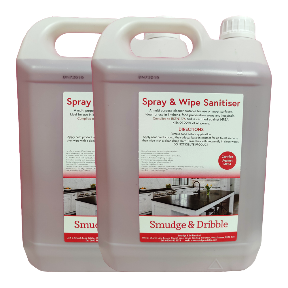 Suppliers Of Spray and Wipe Surface Sanitiser 2x5Ltrs For Nurseries