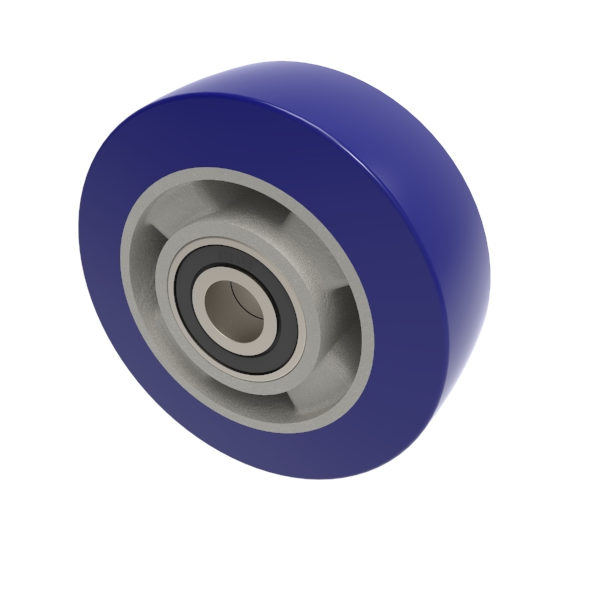 Soft Polyurethane 75 Shore A 125mm Ball Bearing Wheel 350kg Load