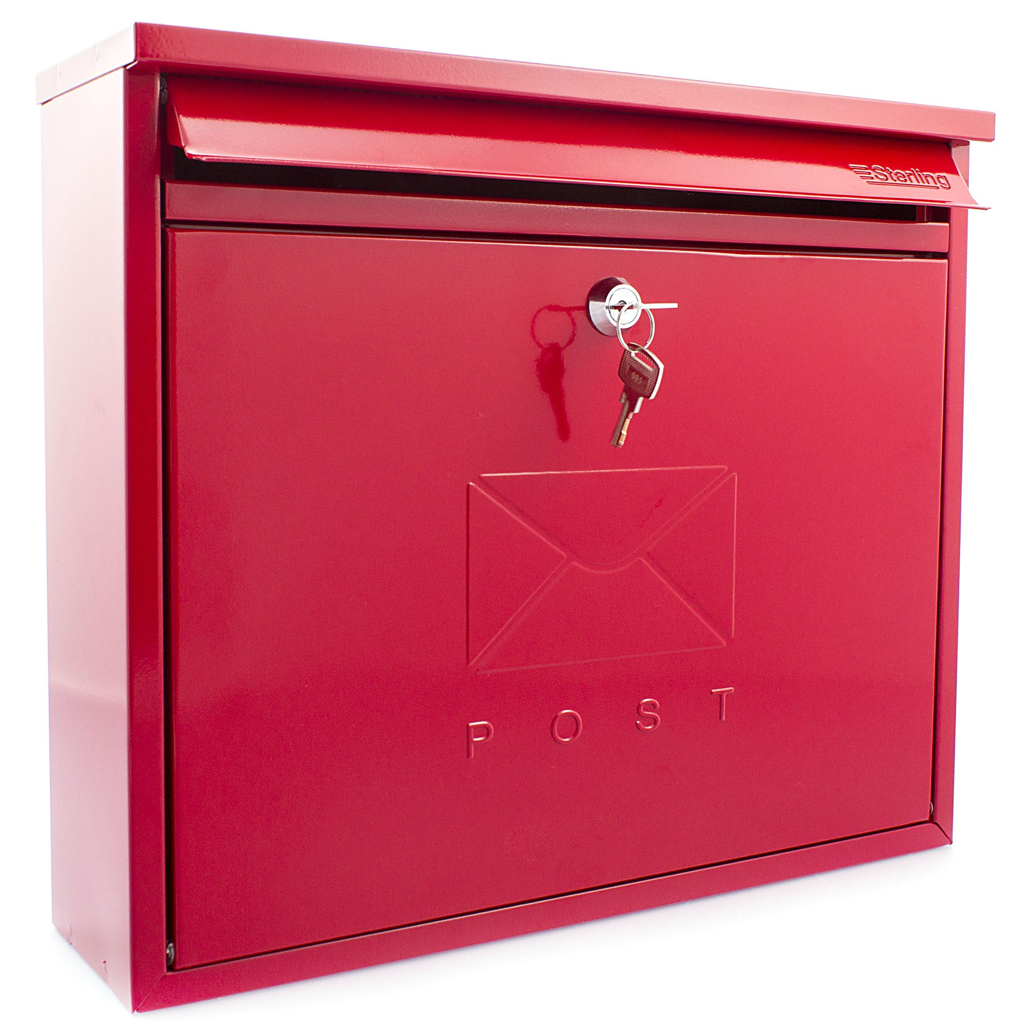 Burg-Wächter MB02R Red Elegance Wall Mounted Galvanised Steel Lockable Post Box
