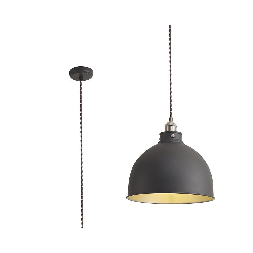 Luxuria Solstice 33cm Large Pendant Light E27 Graphite / Satin Nickel / Silver