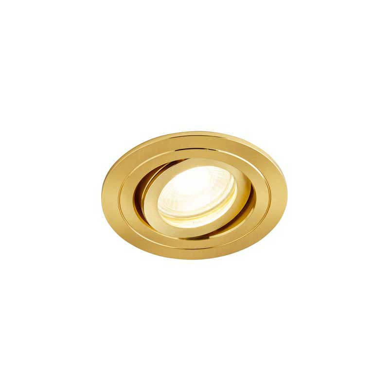 Forum Cali Adjustable Bathroom GU10 Downlight Satin Brass