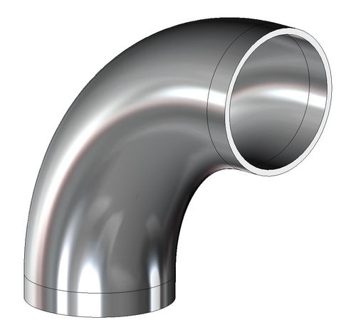 Food Grade Weld Ended, DIN11852, 90° Bends, 316 Stainless Steel, Dull Polish for Stainless Steel Pipe Systems