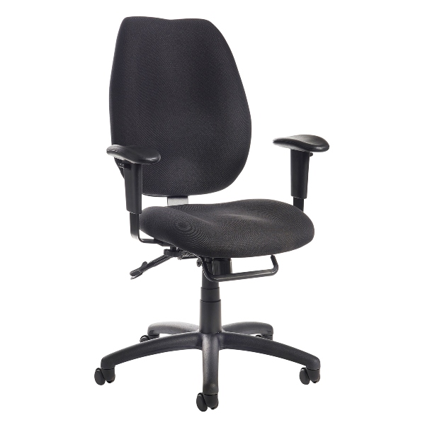 Cornwall Multi Functional Fabric Operator Chair - Black