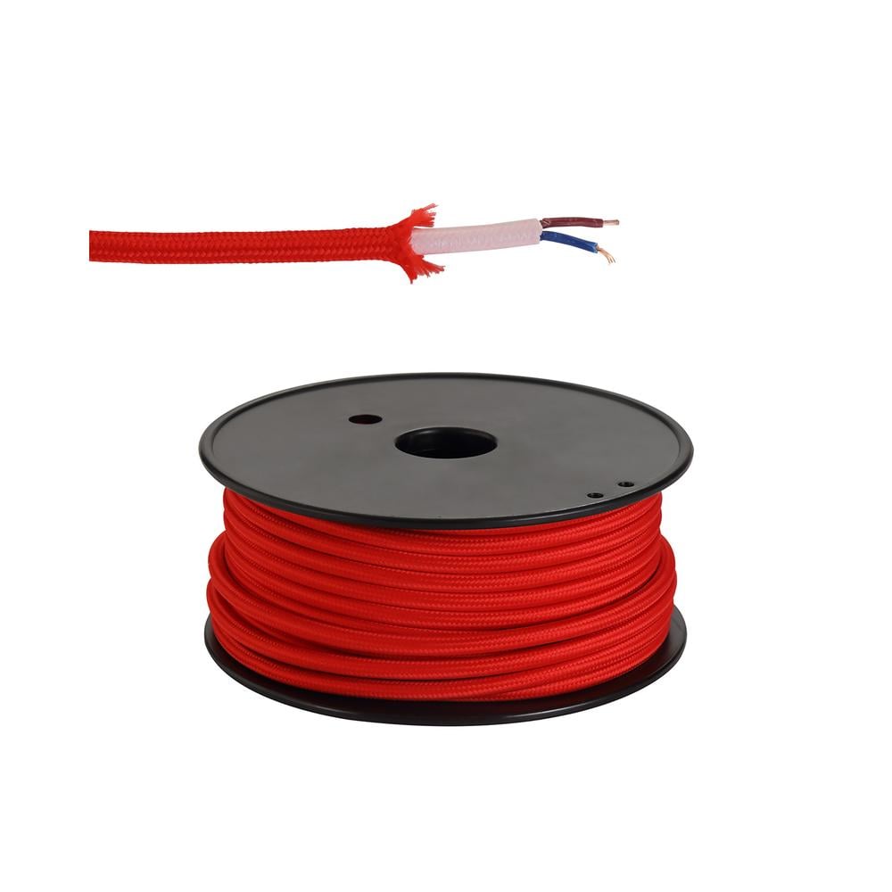 Luxuria Glorelle 25m Roll Red Braided 2 Core 0.75mm Cable