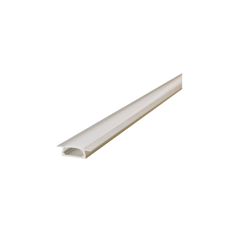 Integral Recessed Frosted Diffuser 22x6mm Aluminium Profile Rail 2 Metre