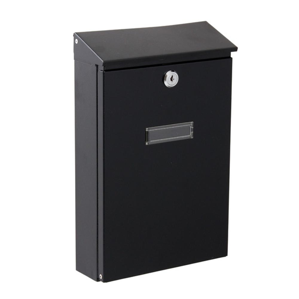 Black Mail Box - Wall Mounted h.330mm x  w.205mm x  d.75mm