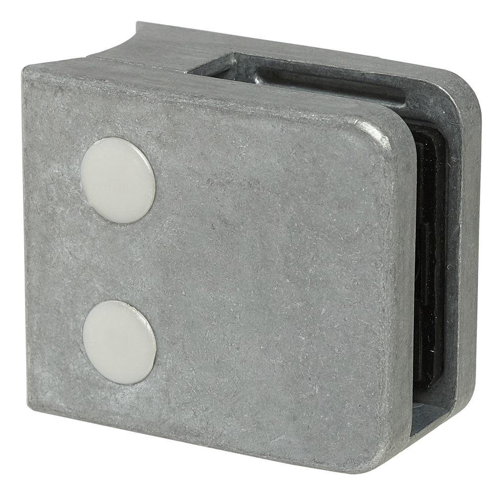 Square Round Back Glass Clamp-10mm GlassFor 42.4mm - Zamac Raw Finish