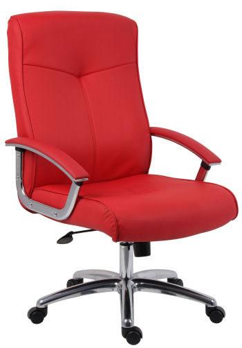 Red Leather Faced Executive Chair - HOXTON UK