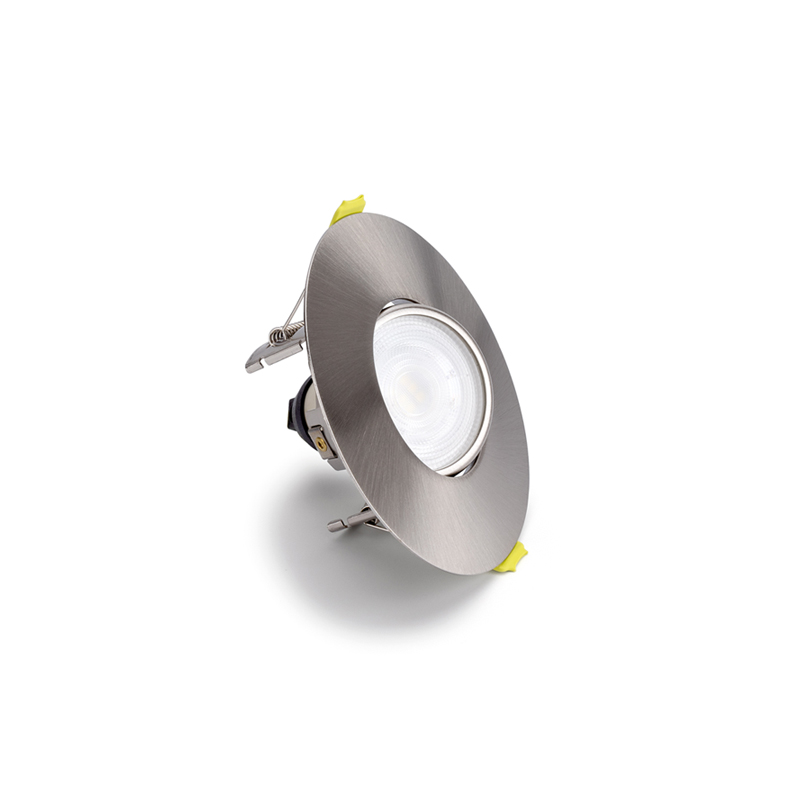 Integral Evofire Tiltable Fire Rated 70-100mm GU10 Downlight IP20 Satin Nickel