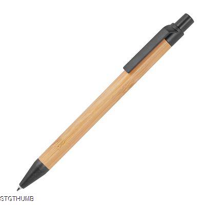 WHEATSTRAW AND BAMBOO BALL PEN in Black.