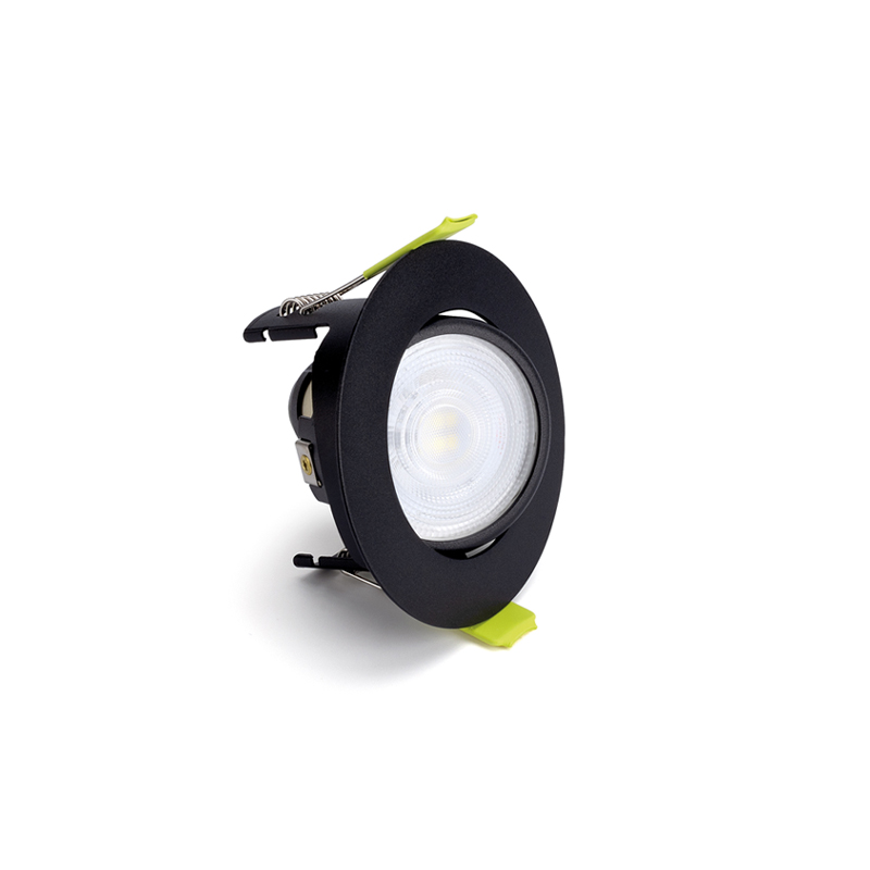 Integral Evofire Tiltable Fire Rated 70mm GU10 Downlight IP20 Black