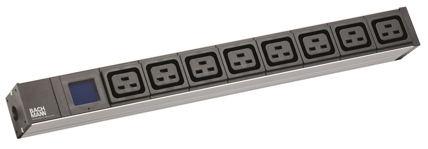 BN05-800.2154 - BachMann - 1U horizontal Local Metered PDU, 1U, 8x C19 Outlets -(Schuko input EU PLUG)