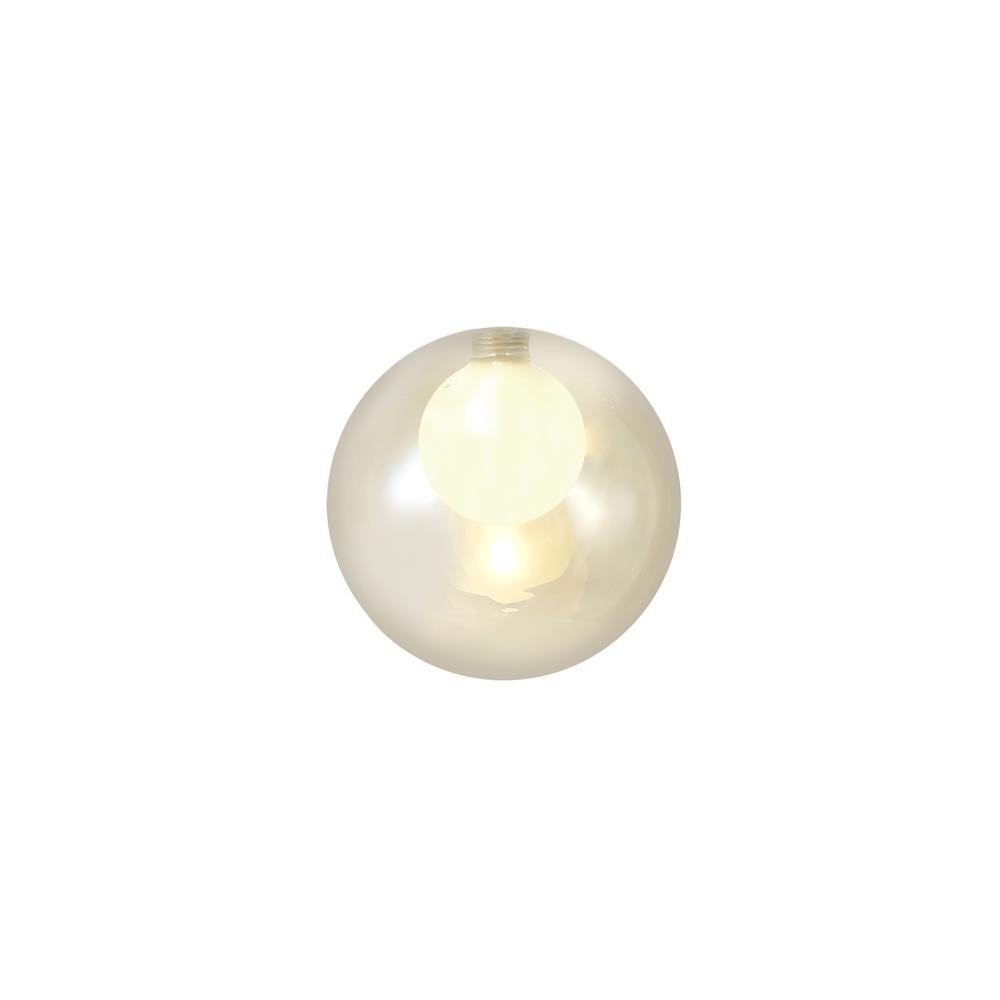 Luxuria Apex 150mm Round Cognac With Inner Frosted Globe (G) Glass Shade