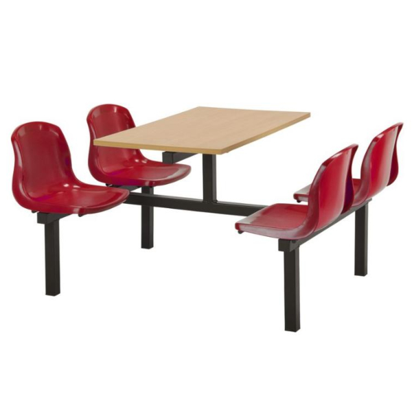 CU90 - 4-Seater Harvey Canteen Unit - 2 Way Access, Red, Beech