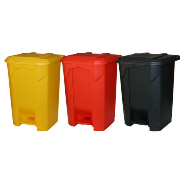 Hands Free Pedal Bin 80 Litre - Yellow