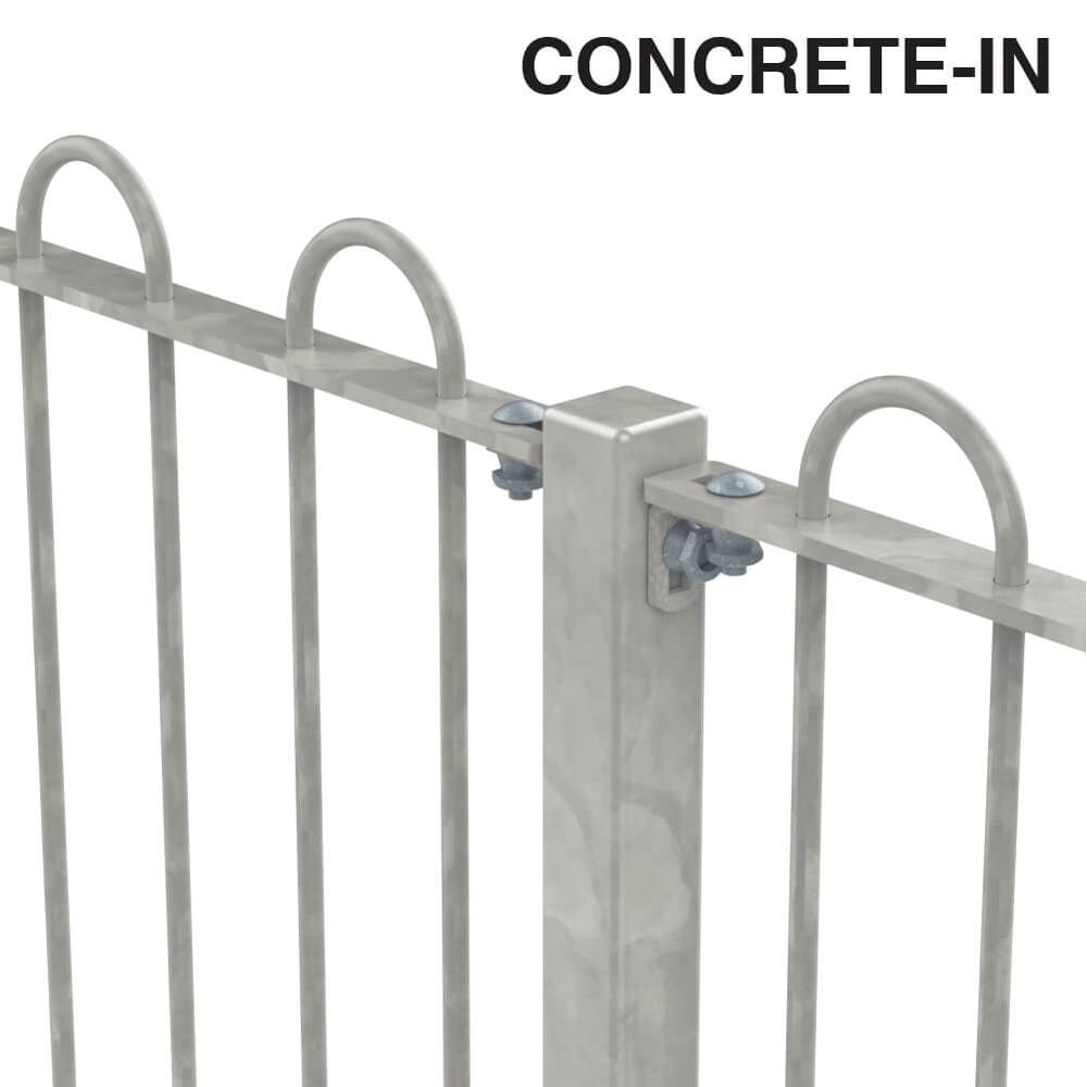 ROSPA Bowtop Concrete In Fence1000mm x 12mm Bar - Galvanised - Metre