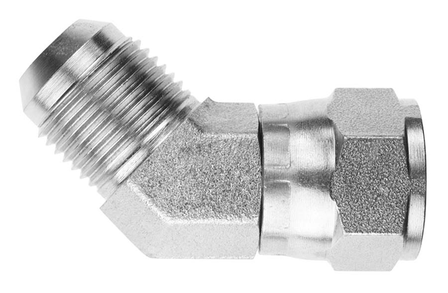 BURNETT & HILLMAN Forged 45&#176; Compact Elbow &#45; JIC Male 74� Cone &#47; JIC Swivel Female 74� Flare