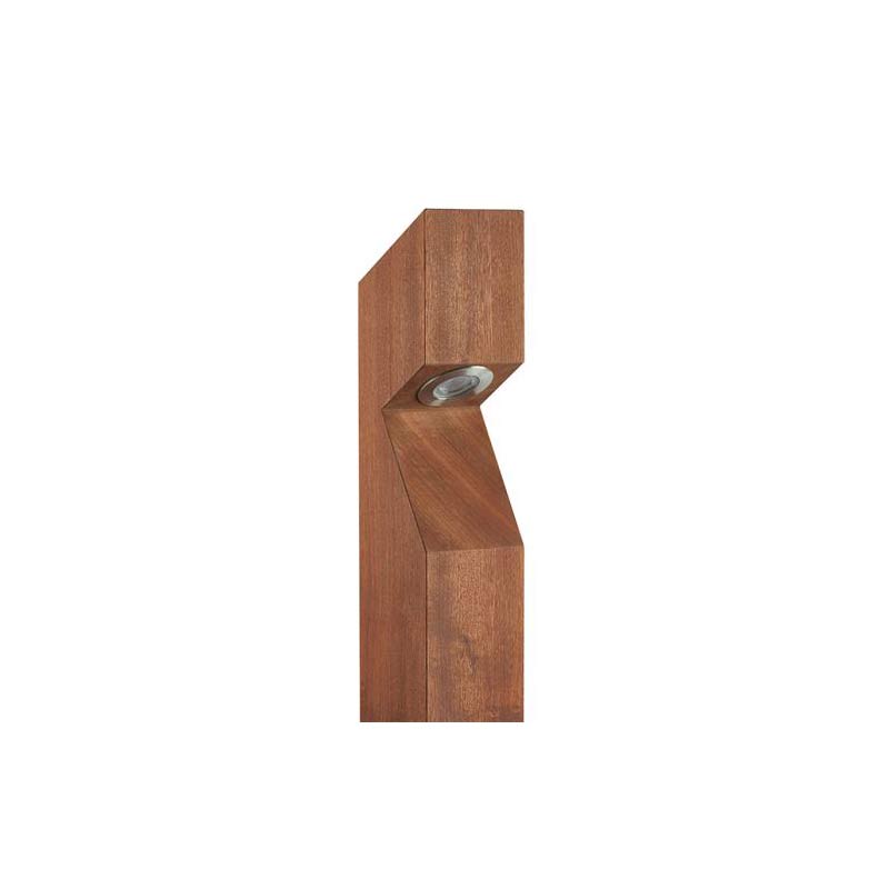 Collingwood Low Voltage Chamfered Top LED Bollard Base Entry Sapele Wood 2700K