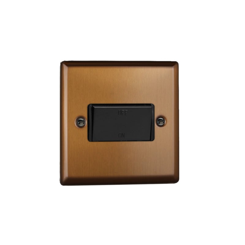 Varilight Urban 10A 3 Pole Fan Isolating Switch Brushed Bronze (Standard Plate)