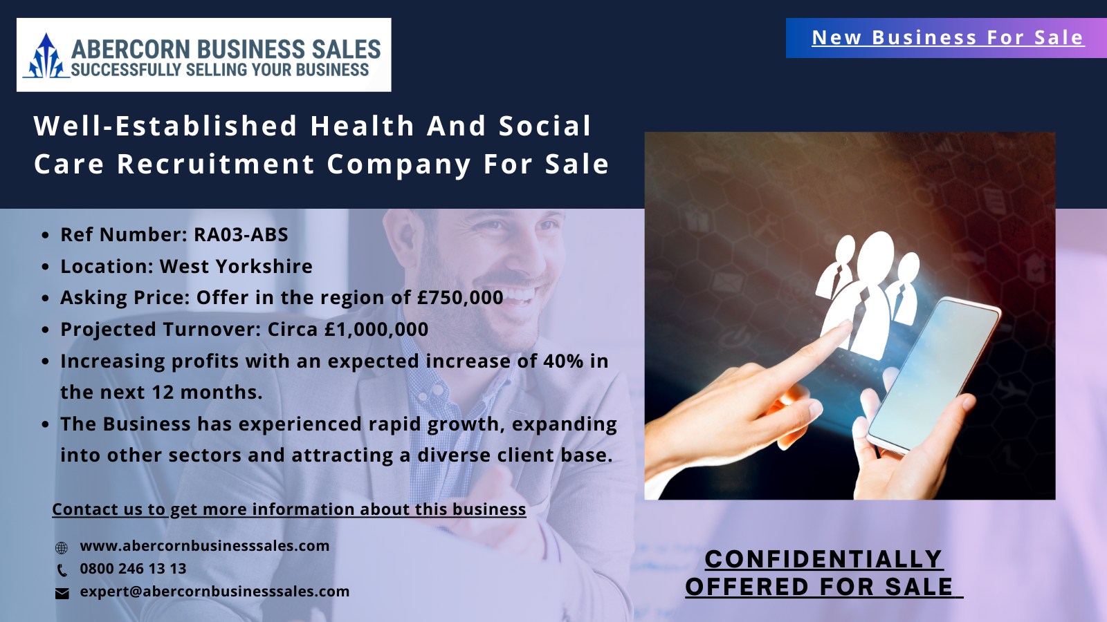 RA03-ABS -Well-established Health and Social Care Recruitment Company for Sale