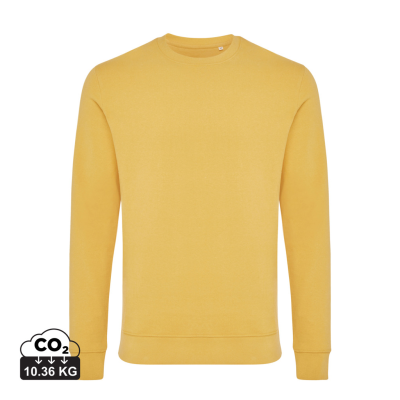 IQONIQ ZION RECYCLED COTTON CREW NECK in Ochre Yellow.