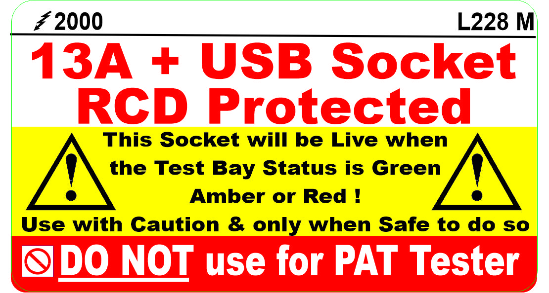 L228 M -13A + USB RCD Protected Label (100)
[L228 M]