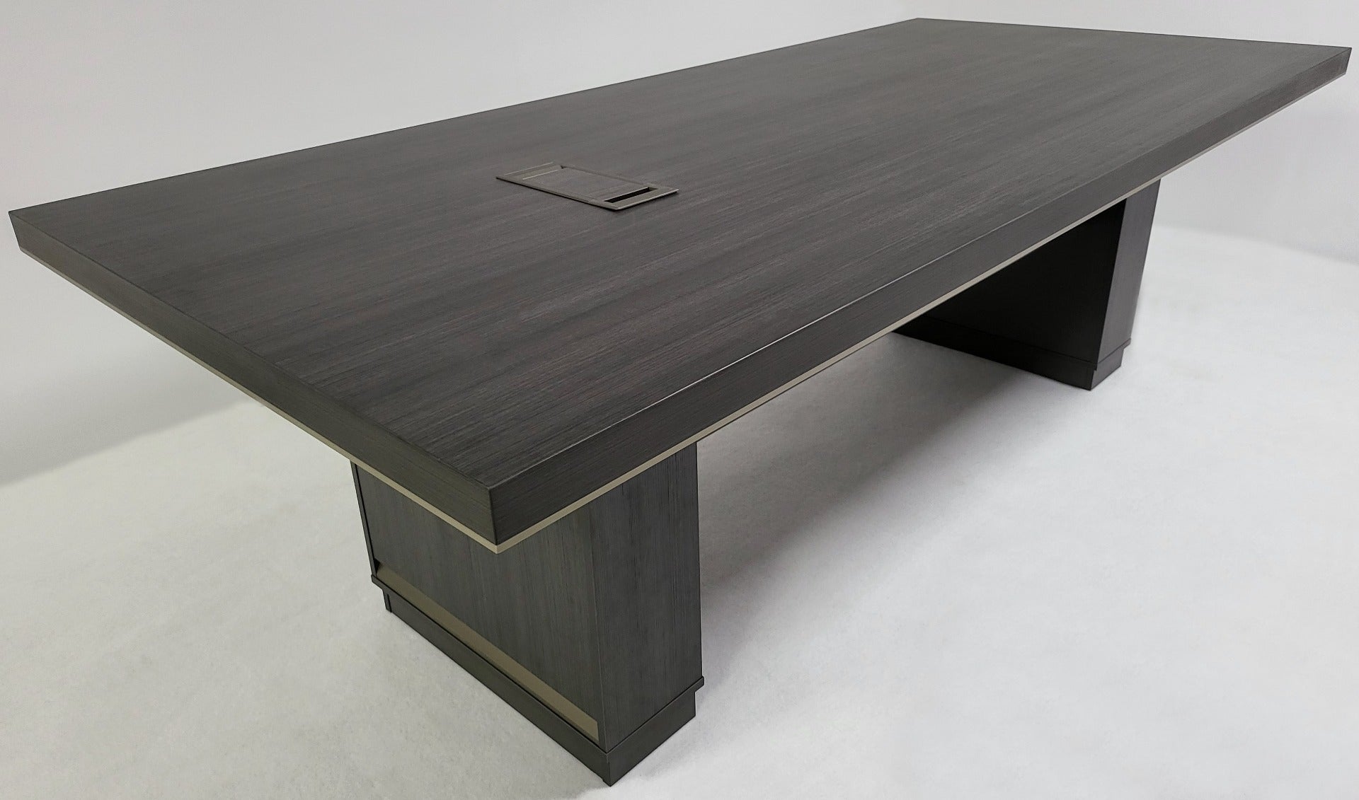 Suppliers Of Heavy Duty Grey Oak Executive Boardroom Table with Aluminum Edging - 2400mm - BWJ-HC0324 North Yourkshire