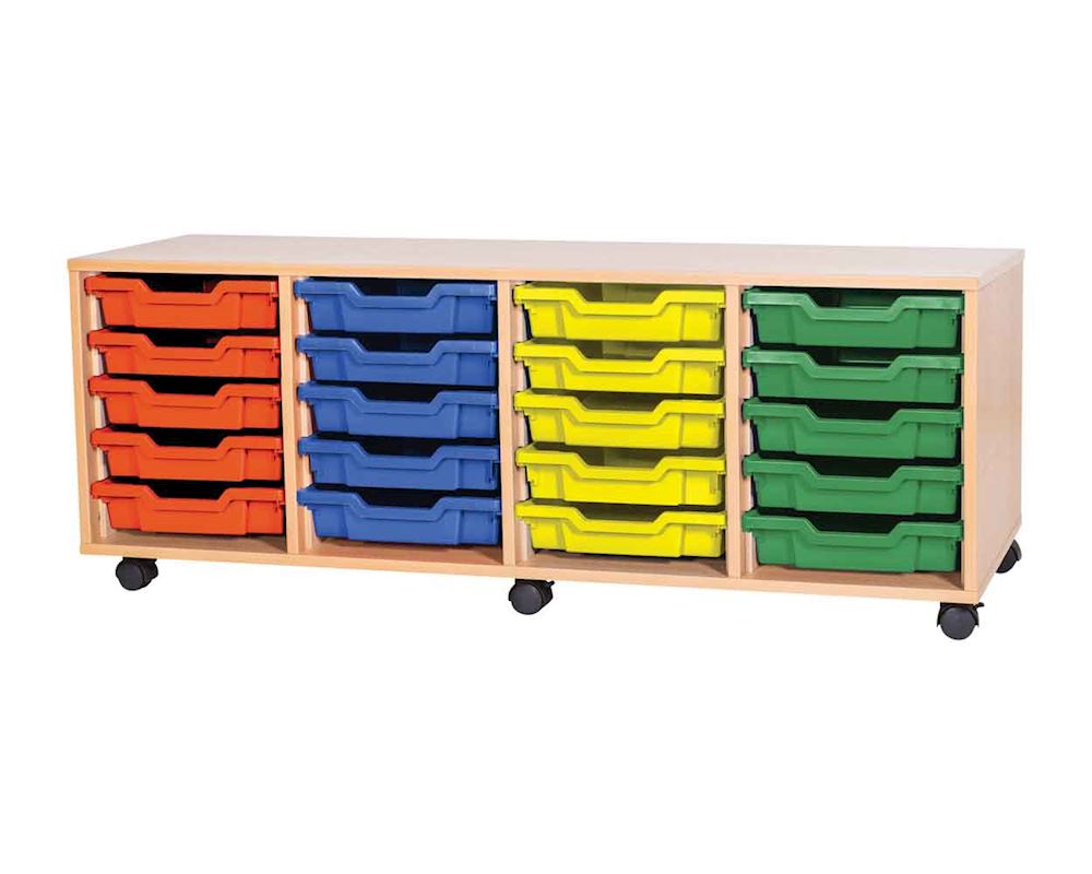 Premium 20 Tray Classroom storage Cupboard 1358W