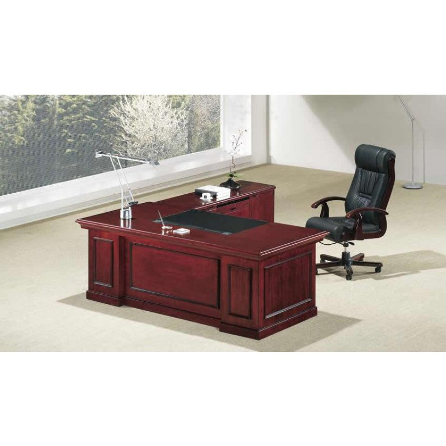 Suppliers Of Real Cherry Veneer Executive Office Desk With Pedestal & Return - 1600mm - UG163 UK