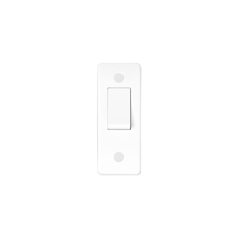 Hamilton Verve 1G 10A 2 Way SP Architrave Rocker Switch White/White