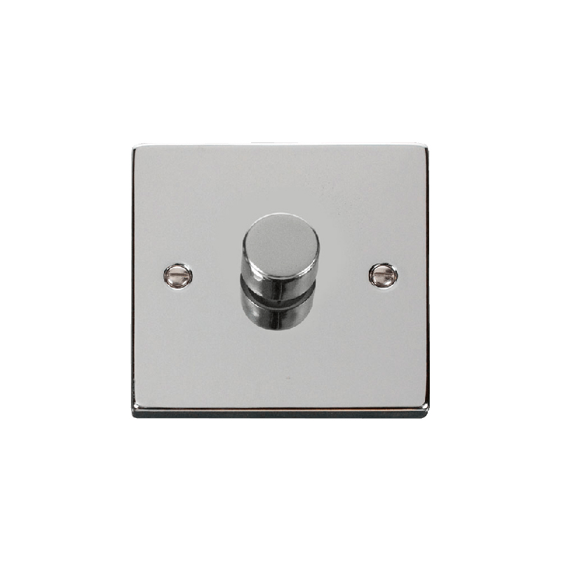 Click Deco 1 Gang 2 Way 400Va Leading Edge Dimmer Switch Polished Chrome