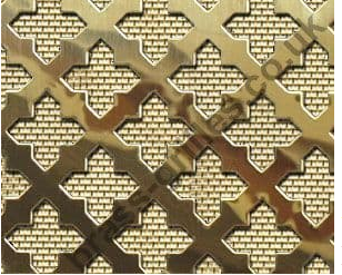 Polished Brass Grille 23mm Cross with Fine Mesh Backing - Made to Order