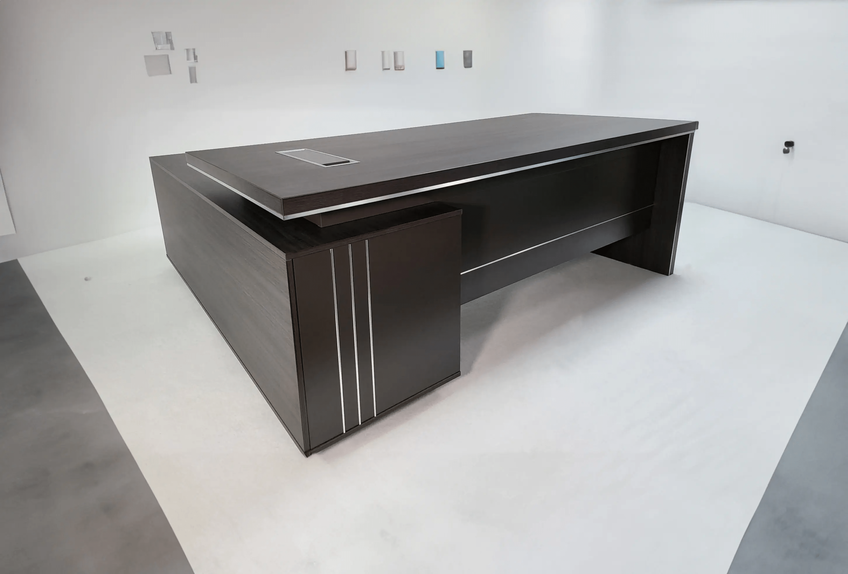 Stylish Grey Oak Corner Executive Office Desk - 1600mm, 1800mm, 2000mm - DG07-04 UK