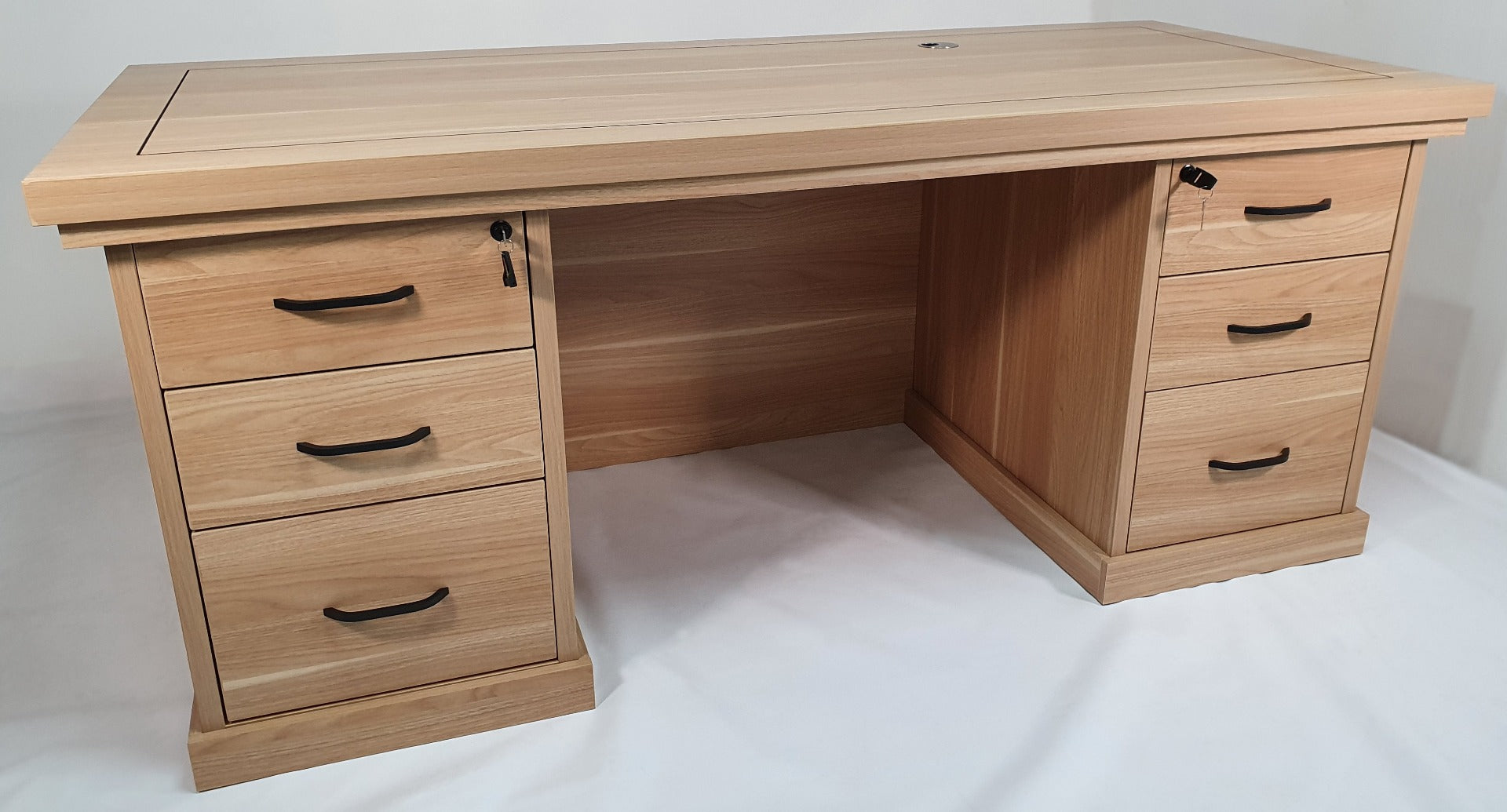 Quality Light Oak Twin Pedestal Executive Office Desk - HSN009-2000mm UK