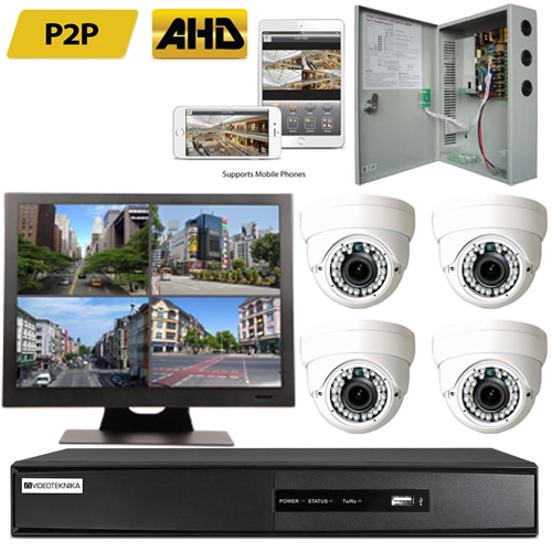 Videoteknika 4 CH DVR with AHD Cameras