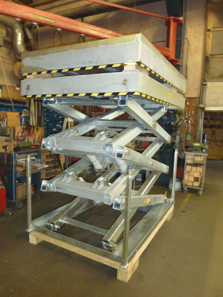 Stainless steel 2 tonnes capacity electro-hydraulic double scissor lift table