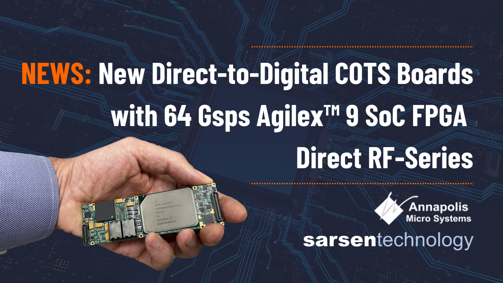 New Direct-to-Digital COTS Boards Powered by 64 Gsps Agilex&trade; 9 SoC FPGA Direct RF-Series