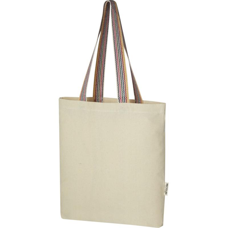 Rainbow 180 g/m&sup2; recycled cotton tote bag 5L