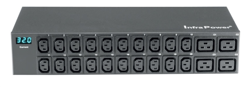 H20C13/4C19-32A-MD/F_EN/3B-1 - Austin Hughes - InfraPower Metered PDU, Resettable Fuse, C13 x20, C19 x4 (32A)