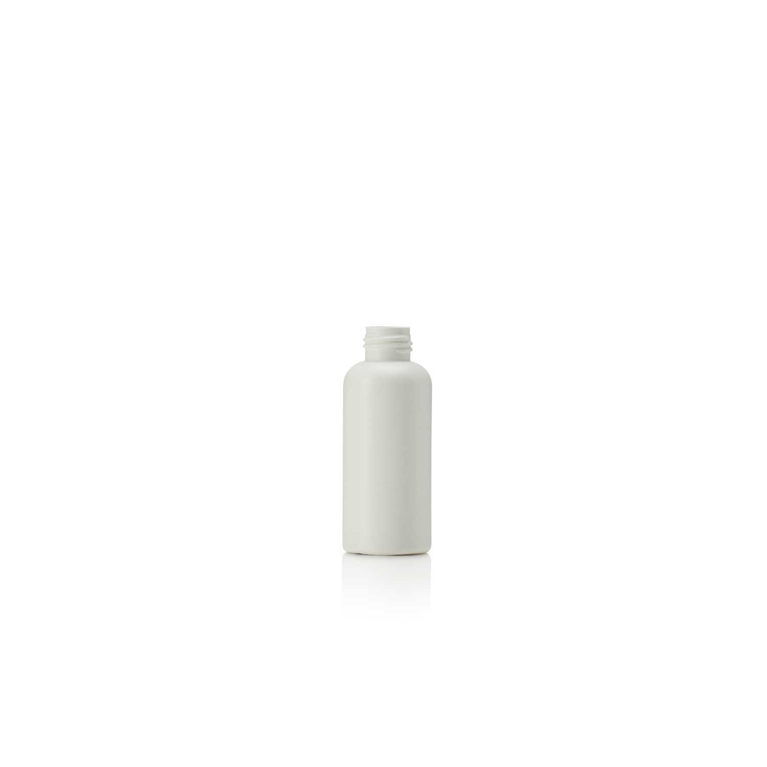 Stockists Of 100ml White HDPE 30% PCR Boston Round Bottle