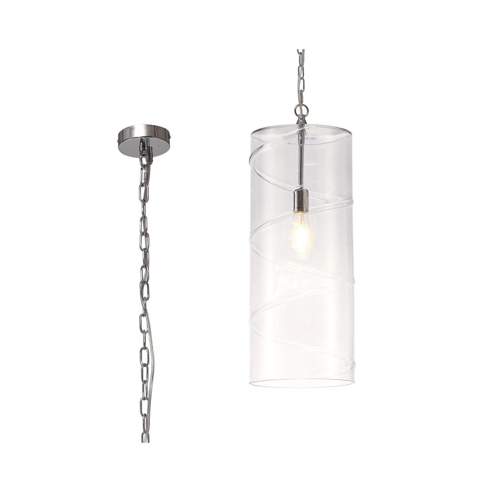 Luxuria Illumistra 18.5cm Pendant Light E27 Polished Chrome/Clear