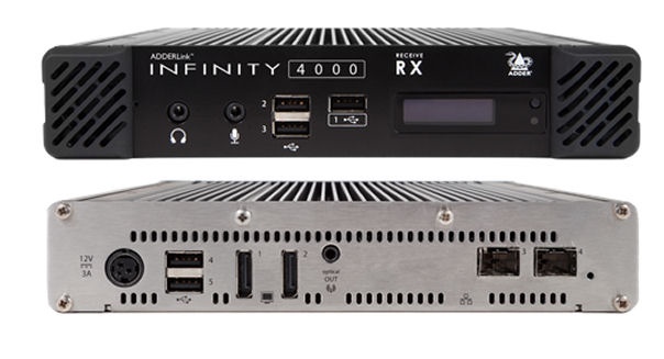 ALIF4001R Adder Infinity ALIF4000 Receiver 4K 60Hz Dual SFP Ports ADDERLink INFINITY 4000 Series, 4K KVM, Dual-head Display Ports, IP KVM extender over a single fibre ( KVM Receiver)