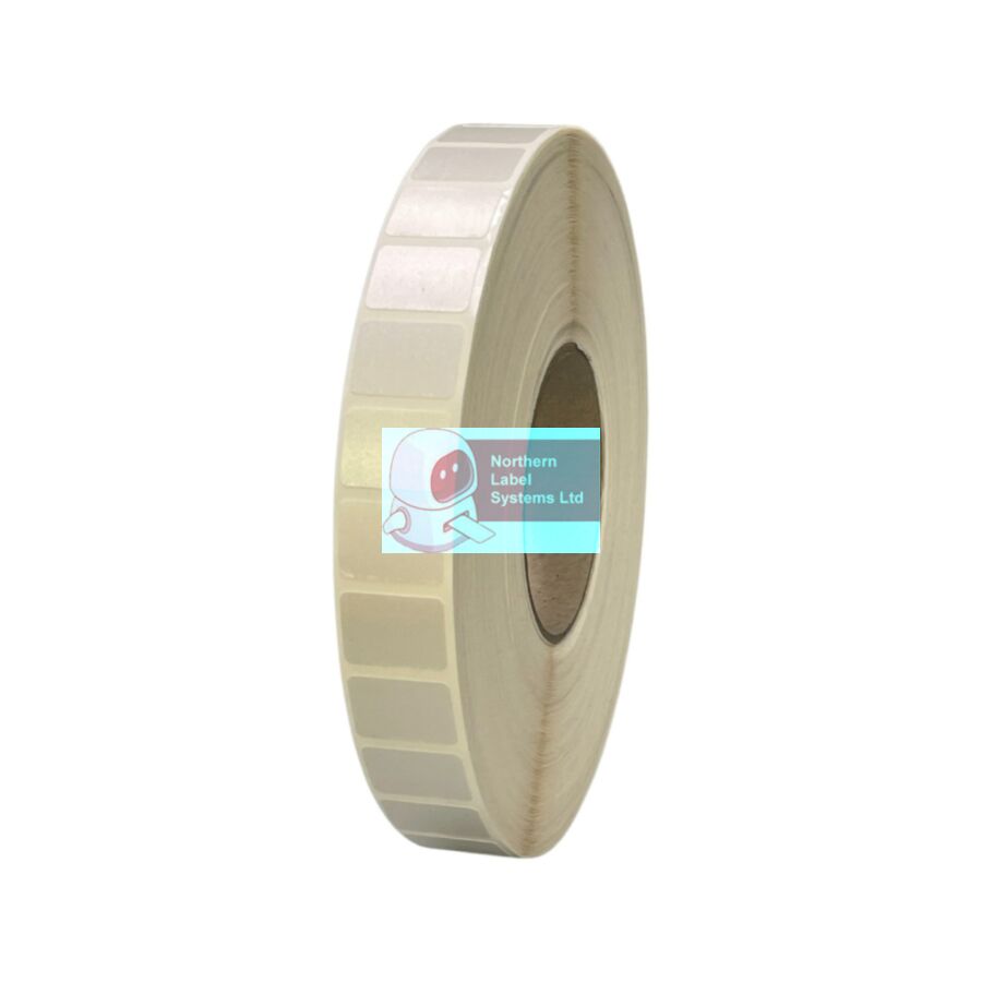 025018FBNFW1-5000, 25mm x 18mm Satin Fabric Label, Permanent Adhesive, FOR LARGER LABEL PRINTERS