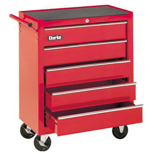 Clarke CTC500C Steel 5 drawers tool trolley