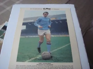 Football Mike Summerbee- Man City Portrait 10" X 8" Typhoo Tea Card C 1970