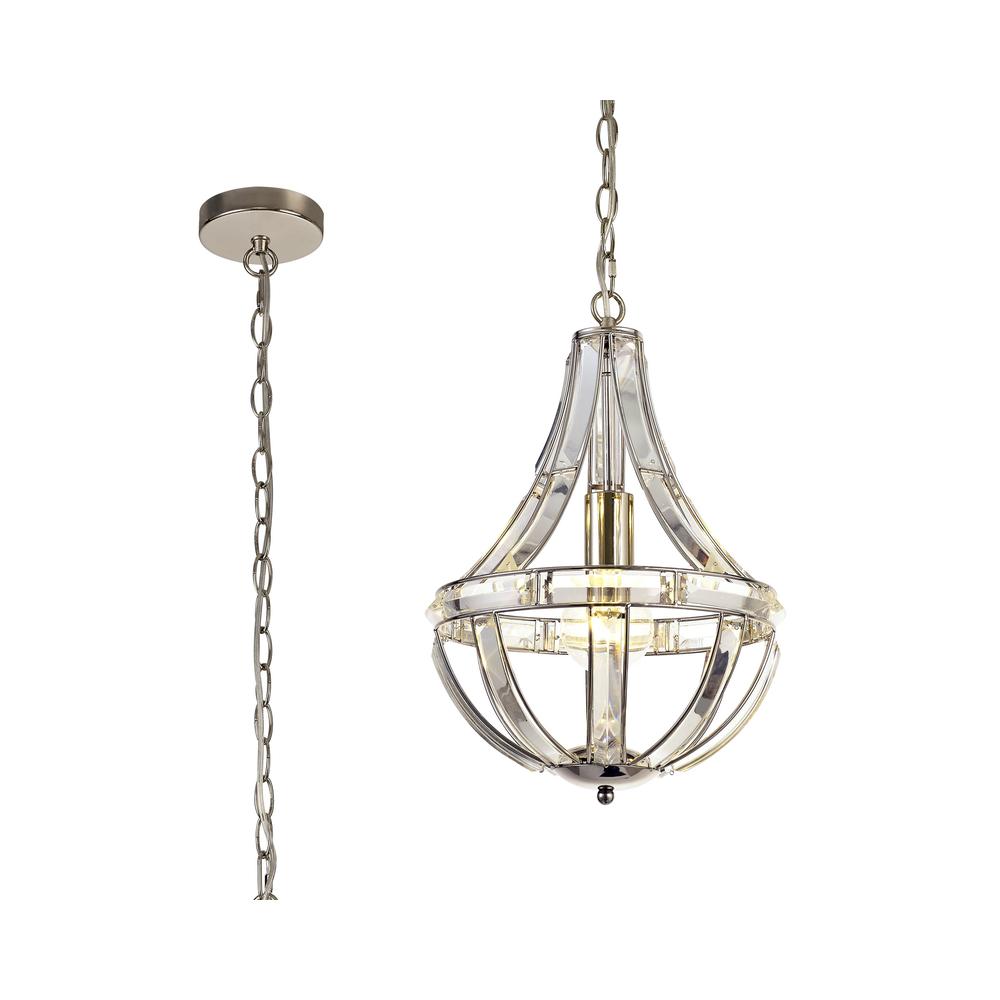 Luxuria Majorelle 31cm Teardrop Pendant Light E27 Polished Nickel