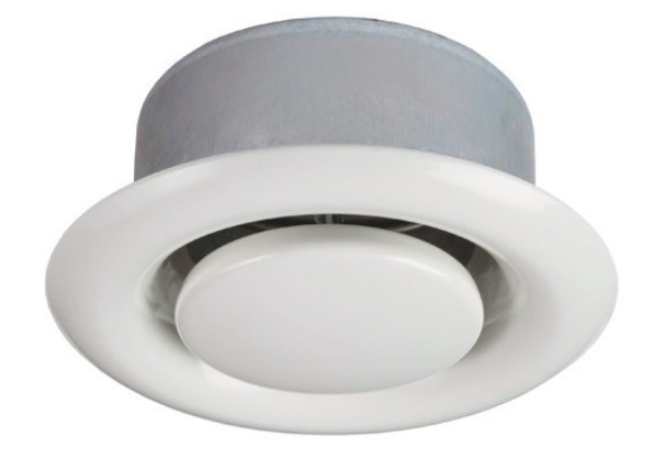 EFFC-100-SW Exhaust diffuser for installation on ceiling or wall, 100mm diameter. RAL9016
